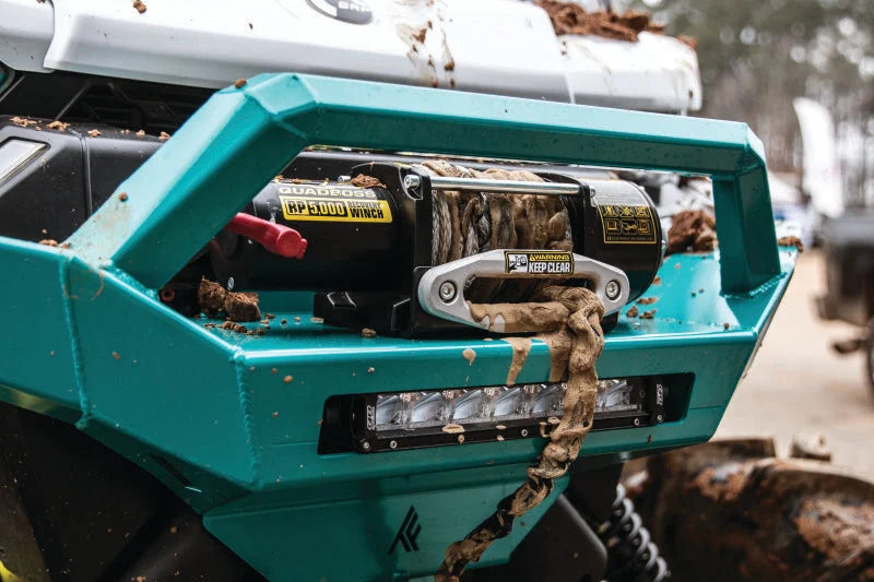 QuadBoss Winch 5000Lb W/ Synthetic Rope - Side View