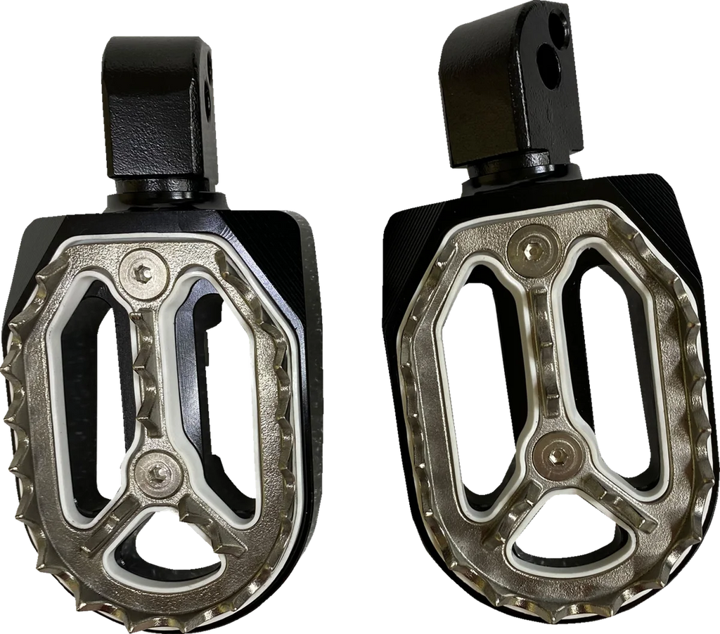 Qualifier Foot Pegs - Black - Driver DragSpecialties P17-0/6602BWFD - Side View