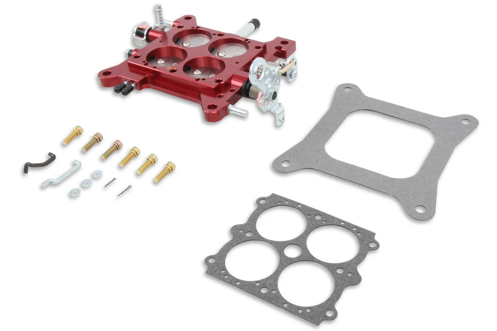 Quick Fuel Technology Billet Throttle Body Assembly 1 3/4" Red with Steel Plates 12-850 - Side View
