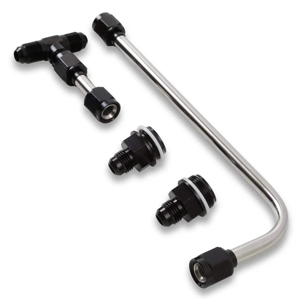 Quick Fuel Technology Dual Feed Fuel Line #6AN (Black) - Back View