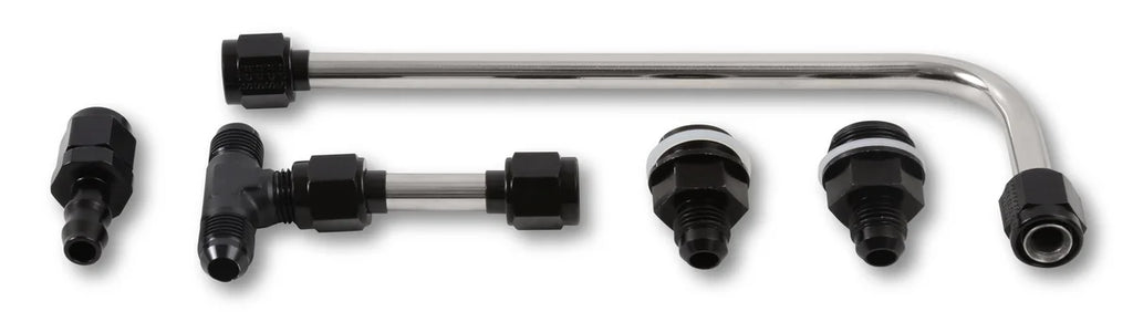 Quick Fuel Technology Dual Feed Fuel Line #6AN (Slayer Series - Black) - Side View