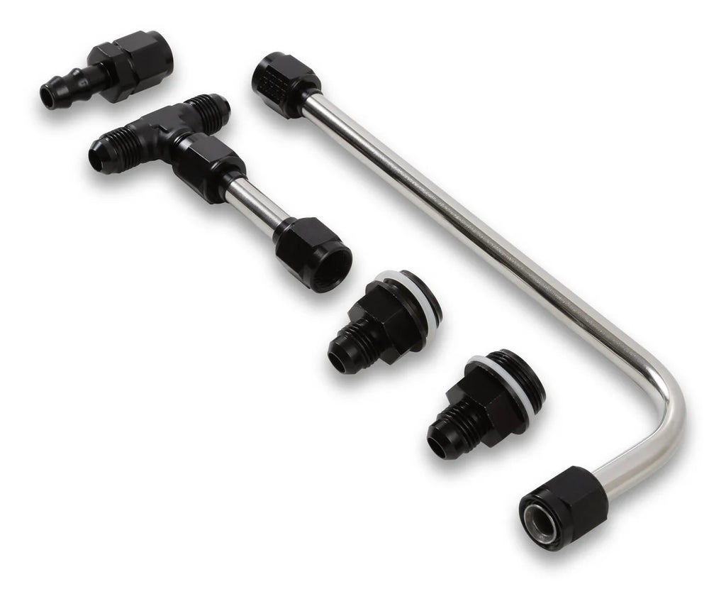 Quick Fuel Technology Dual Feed Fuel Line #6AN (Slayer Series - Black) - Back View