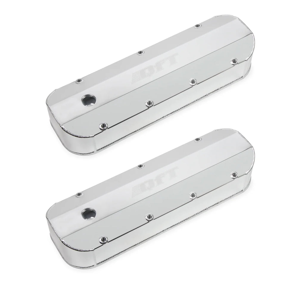 Quick Fuel Technology Quick Fuel Fabricated Aluminum Valve Cover - Silver Finish fits Chevrolet BIG Block - Main Product View