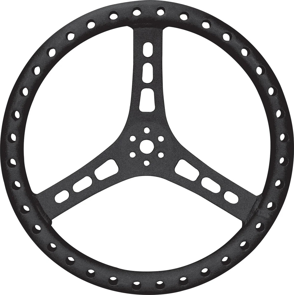 Quickcar Racing 15in Steering Wheel L/W Aluminum Black 68-006
