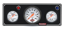 Load image into Gallery viewer, Quickcar Racing 2-1 Gauge Panel OP/WT w/ 3in Tach Black 61-67313