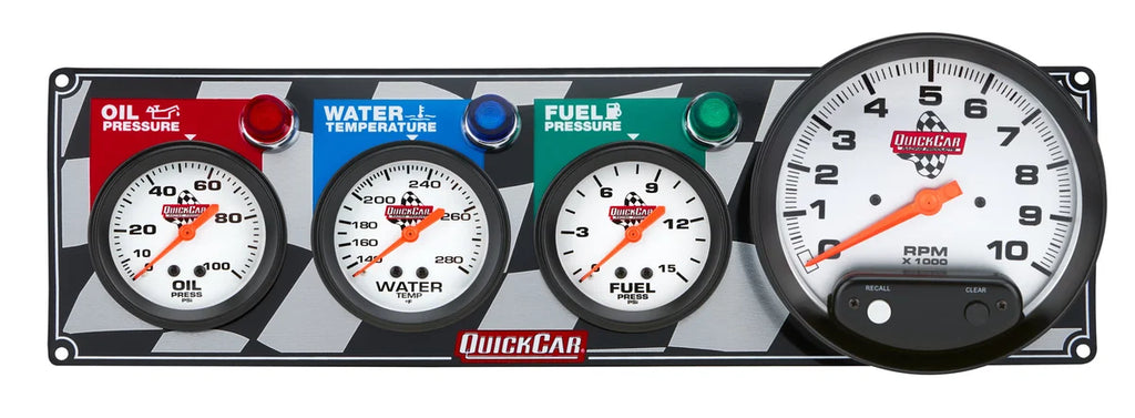 Quickcar Racing 3-1 Gauge Panel OP-WT-FP-Tach 61-6042
