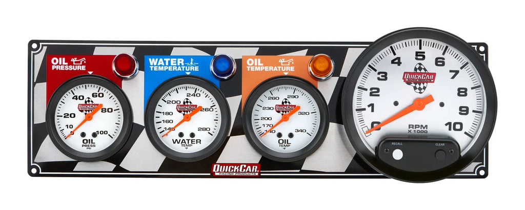 Quickcar Racing 3-1 Gauge Panel OP-WT-OT-Tach 61-6041