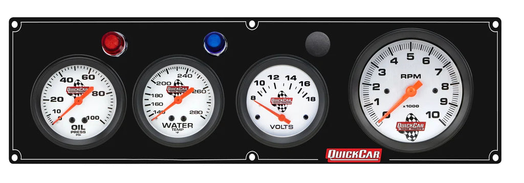Quickcar Racing 3-1 Gauge Panel OP/WT/VT Black 61-67473