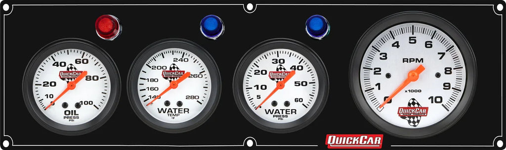 Quickcar Racing 3-1 Gauge Panel OP/WT/WP Black 61-67463