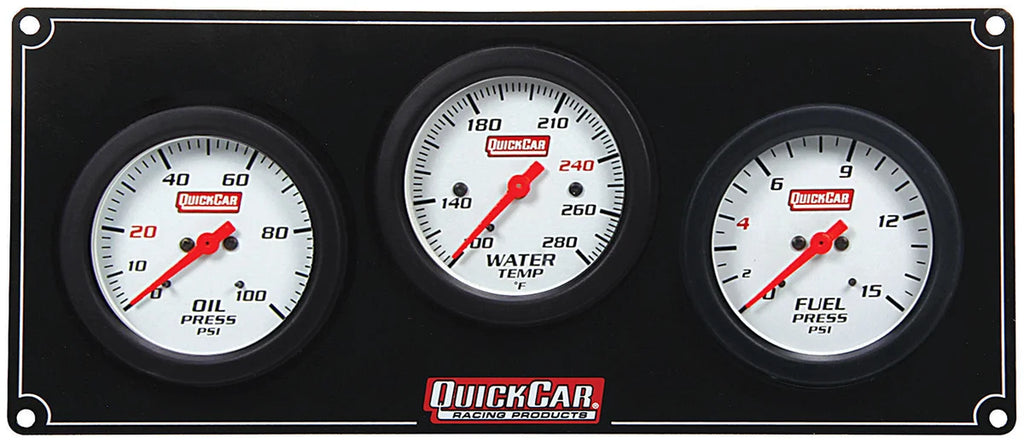 Quickcar Racing 3 Gauge Extreme Panel OP/WT/FP 61-7012