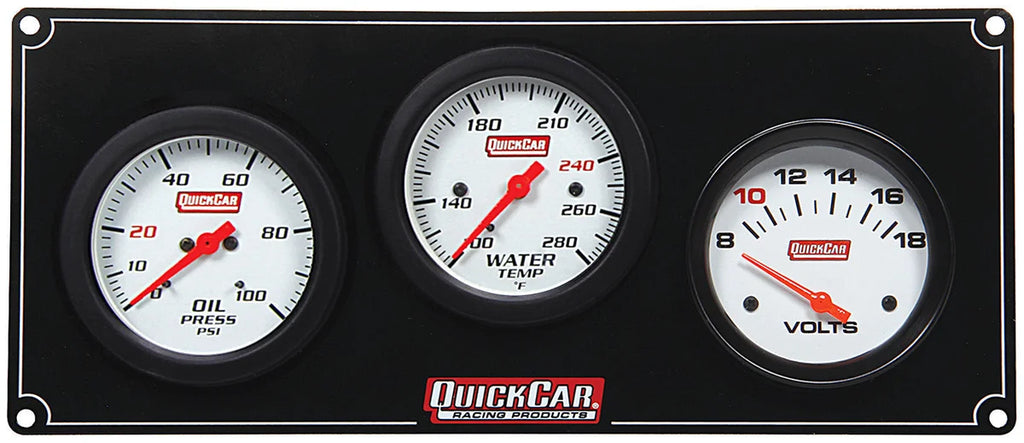 Quickcar Racing 3 Gauge Extreme Panel OP/WT/Volts 61-7017