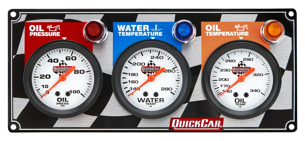 Quickcar Racing 3 Gauge Panel OP/WT/OT 61-6011