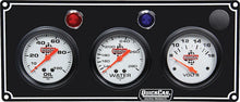 Load image into Gallery viewer, Quickcar Racing 3 Gauge Panel OP/WT/Volt Black 61-6717