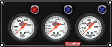 Load image into Gallery viewer, Quickcar Racing 3 Gauge Panel OP/WT/WP Black 61-6716