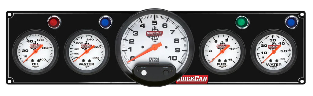Quickcar Racing 4-1 Gauge Panel OP/WT/FP15/WP Black 61-6756
