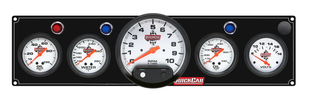 Quickcar Racing 4-1 Gauge Panel OP/WT/OT/VT Black 61-6757