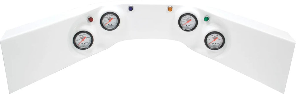 Quickcar Racing 4-Gauge Molded Dash OP/WT/OT/FP White 61-6024