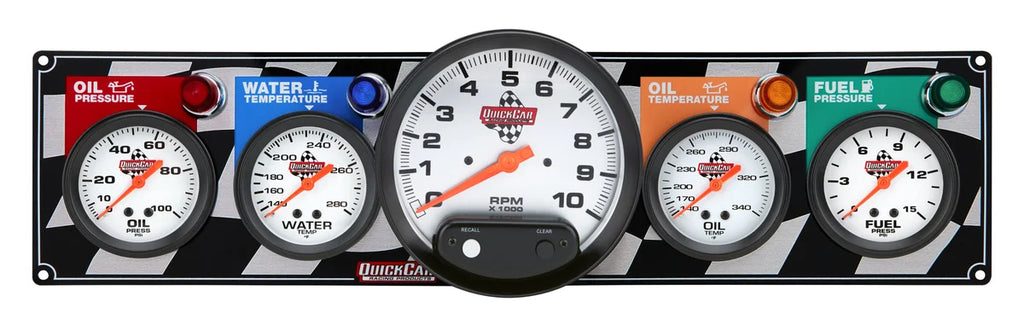 Quickcar Racing 4 Gauge Panel W/ 5in Tach 61-6051