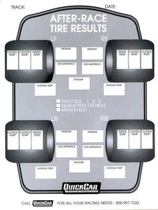 Quickcar Racing After Race Tire Set-Up Forms (50 PK) 51-215