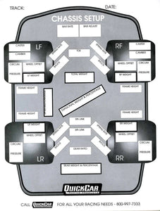 Quickcar Racing Chassis Set-Up Forms (50 PK) 51-201