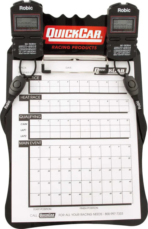 Quickcar Racing Clipboard Timing System Black 51-052