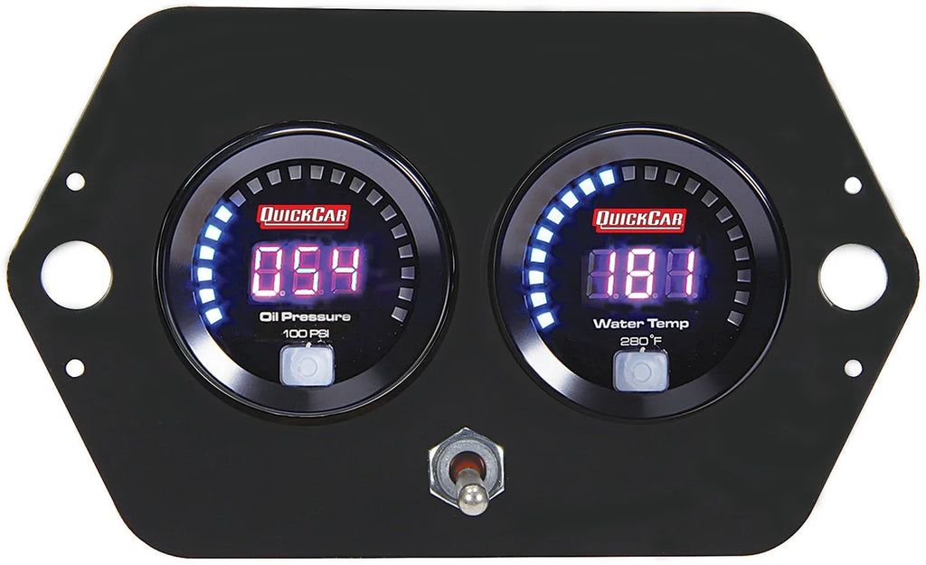 Quickcar Racing Digital 2-Gauge Panel Open Wheel OP/WT w/Batt 67-2005