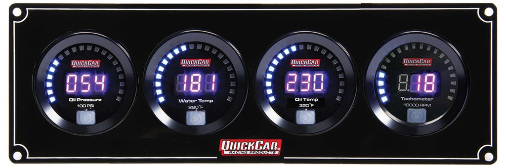 Quickcar Racing Digital 3-1 Gauge Panel OP/WT/OT w/Tach 67-3041