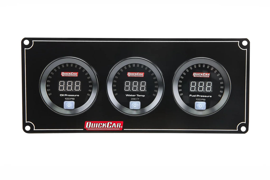 Quickcar Racing Digital 3 Gauge Panel OP /WT/FP100 67-3018