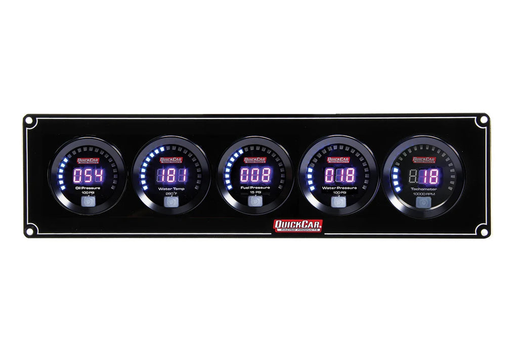 Quickcar Racing Digital 4-1 Gauge Panel OP/WT/FP/WP w/Tach 67-4056