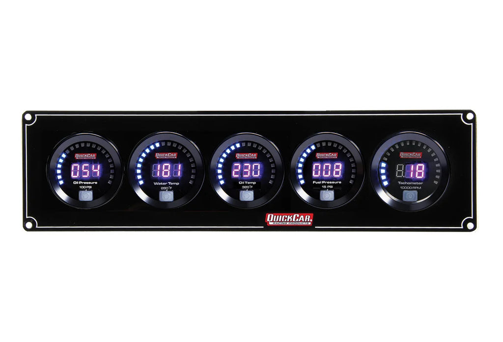 Quickcar Racing Digital 4-1 Gauge Panel OP/WT/OT/FP w/Tach 67-4051
