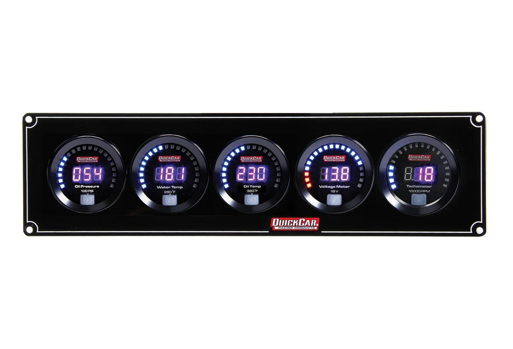 Quickcar Racing Digital 4-1 Gauge Panel OP/WT/OT/Volt w/Tach 67-4057