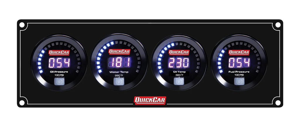 Quickcar Racing Digital 4 Gauge Panel OP/WT/OT/FP100 67-4022