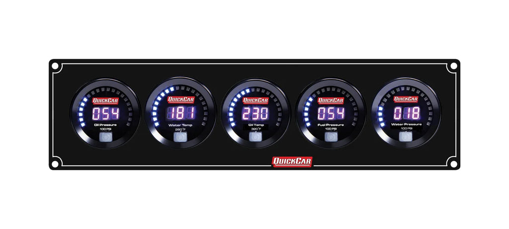 Quickcar Racing Digital 5 Gauge Panel OP/WT/OT/FP100/WP 67-5032