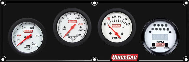 Quickcar Racing Extreme 3-1 Panel w/Tach OP/WT/VT Black 61-7047