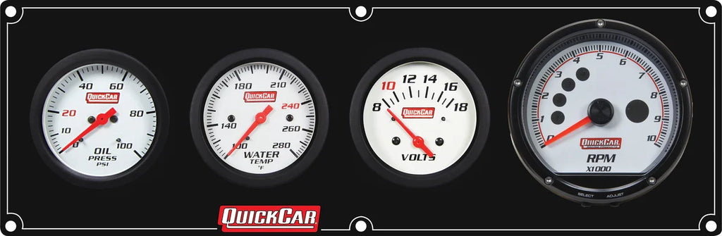 Quickcar Racing Extreme 3-1 Panel w/Tach OP/WT/VT Black 61-7347