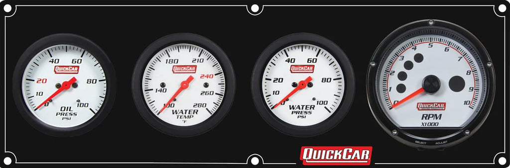 Quickcar Racing Extreme 3-1 Panel w/Tach OP/WT/WP Black 61-7346