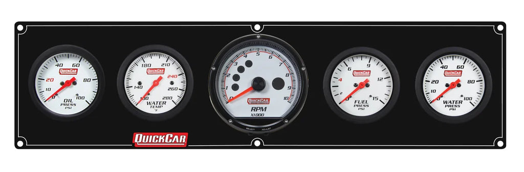 Quickcar Racing Extreme 4-1 Panel w/Tach OP/WT/FP15/VT Black 61-7356