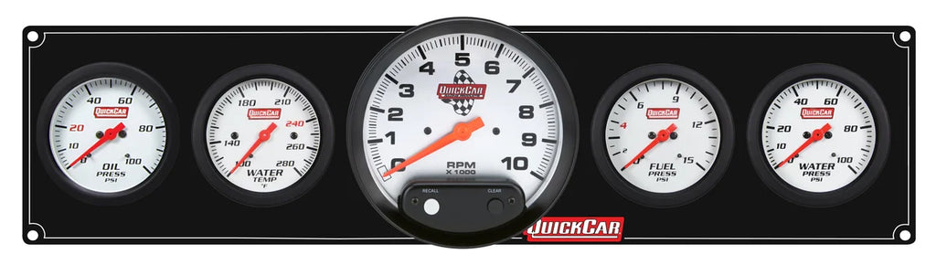 Quickcar Racing Extreme 4-1 Panel w/Tach OP/WT/FP15/WP Black 61-7756