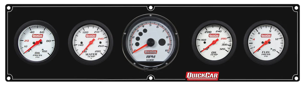 Quickcar Racing Extreme 4-1 Panel w/Tach OP/WT/OT/FP15 Black 61-7351
