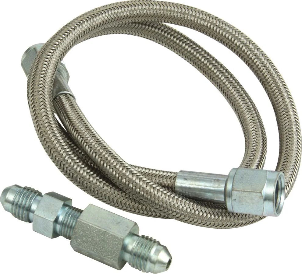 Quickcar Racing Gauge Line Kit- 12in Ste el Braided Line and fitt 61-71012