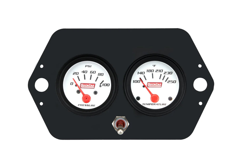 Quickcar Racing Gauge Panel 2in Open Wheel w/ Switch 61-2205