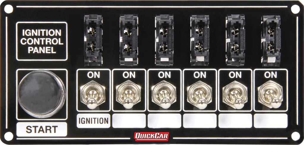Quickcar Racing Ignition Panel Black Fused w/Start Button 50-863