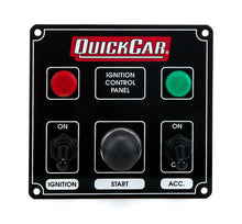 Load image into Gallery viewer, Quickcar Racing Ignition Panel Black w/ 1 Acc. &amp; Lights 50-822