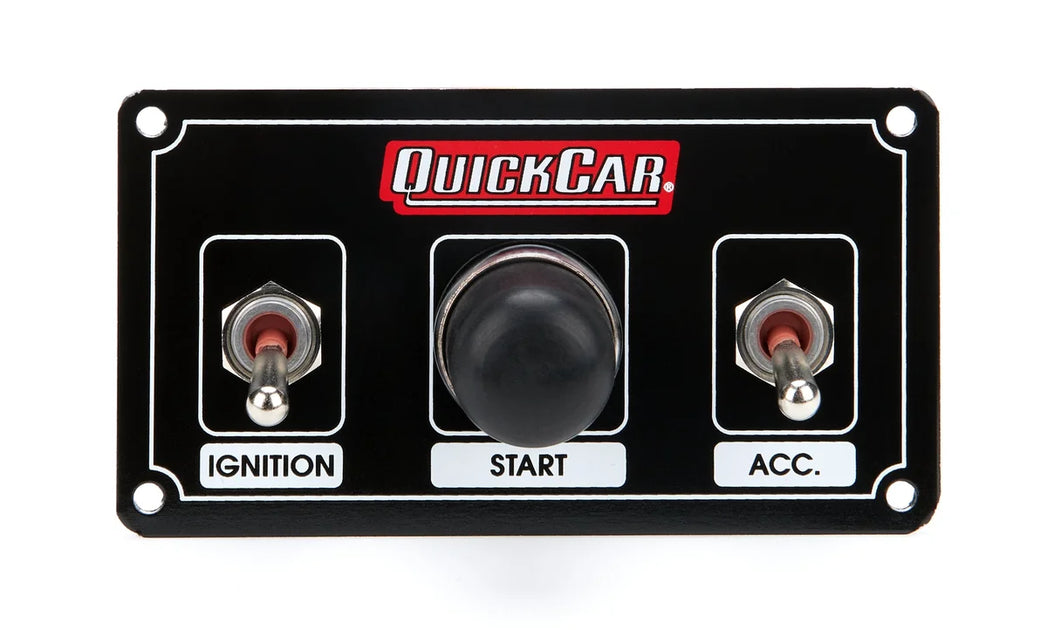 Quickcar Racing Ignition Panel Black w/ Weatherproof Switches 50-820
