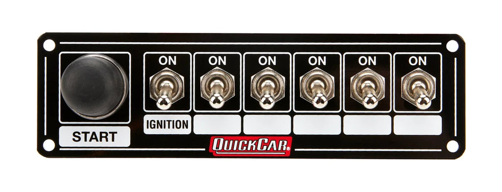 Quickcar Racing Ignition Panel Blk. w/ Start But. 5 Acc. 50-865