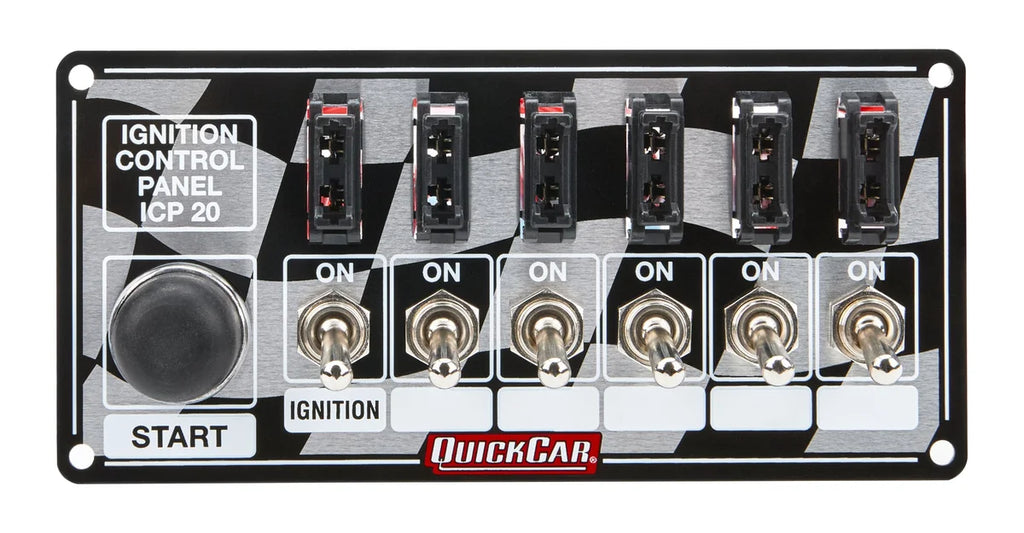 Quickcar Racing Ignition Panel Fused w/Start Button 50-163