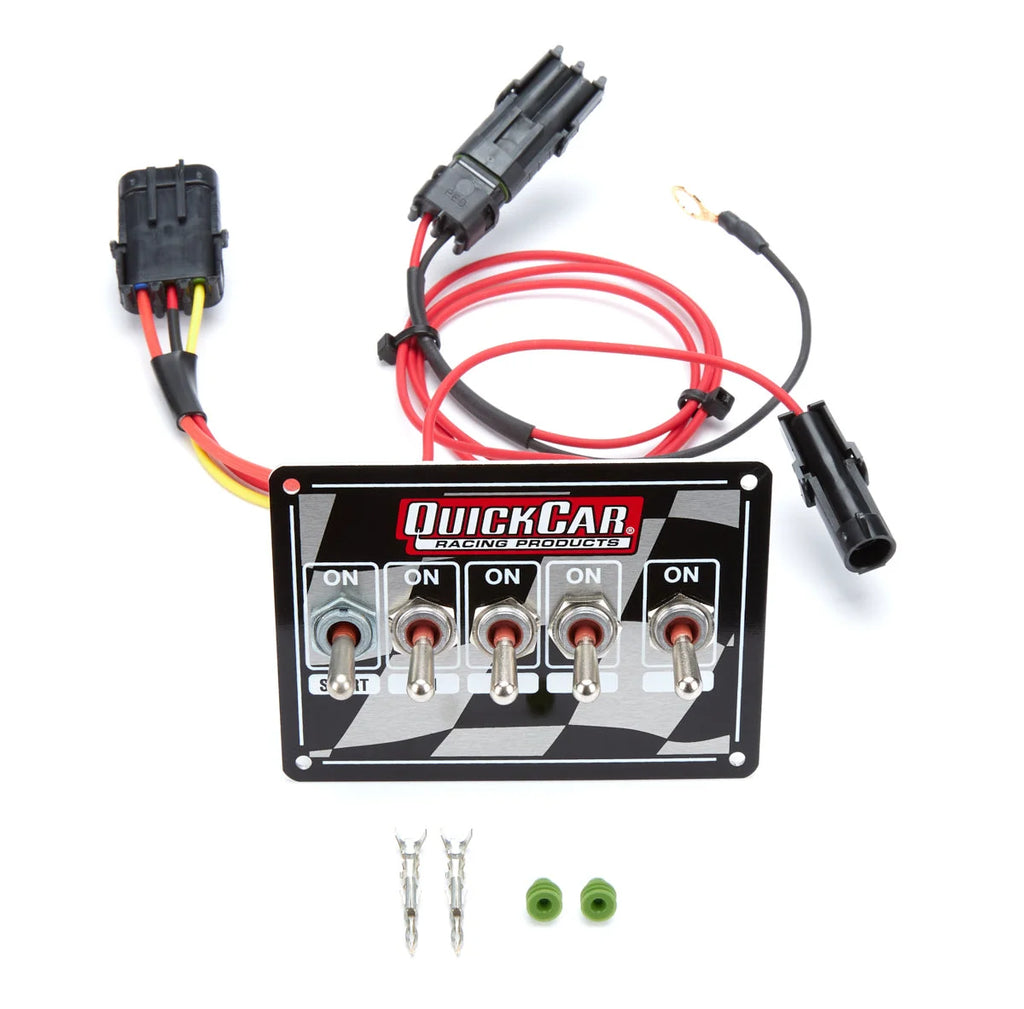 Quickcar Racing Ignition Panel - Single Ing. w/Acc Switches Chck 50-1731