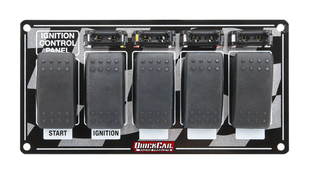 Quickcar Racing Ignition Panel w/ Rocker Switches & Fuses 52-163