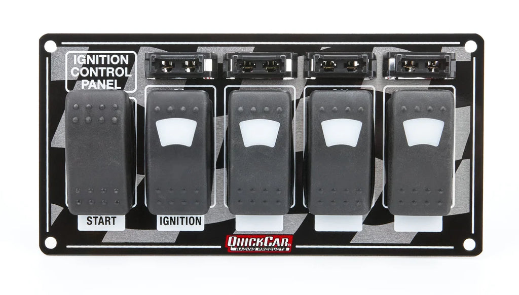 Quickcar Racing Ignition Panel w/ Rocker Switches Fuses & Lights 52-164