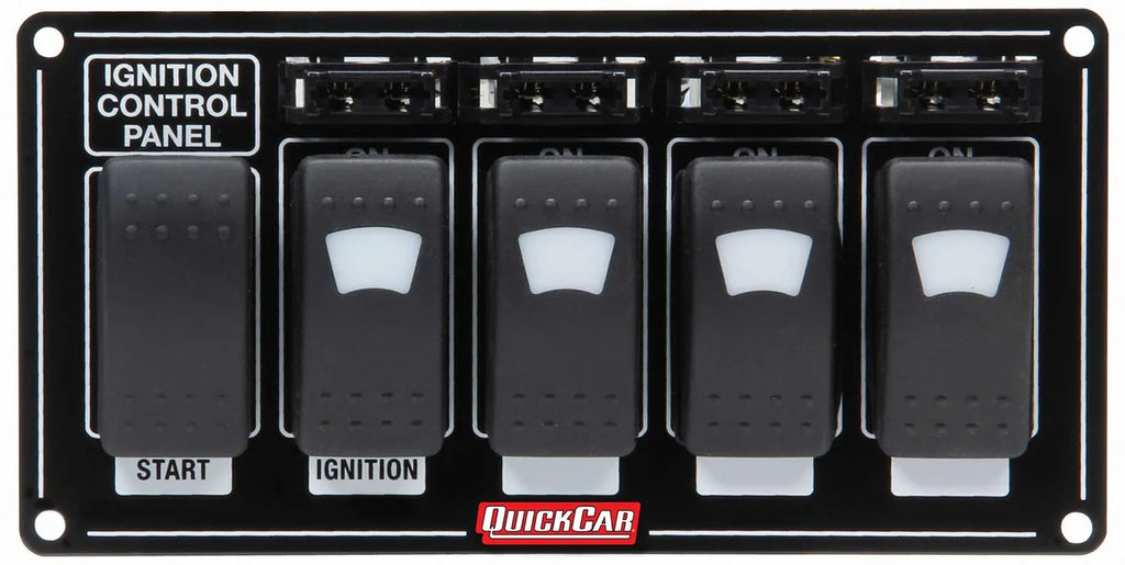 Quickcar Racing Ignition Panel w/ Rocker Switches Fuses & Lights 52-864